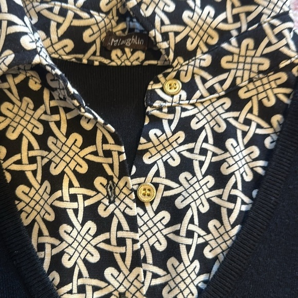 J McLaughlin Women's Black V Neck Sweater with Decorative Collar Long Sleeve - Picture 6 of 9